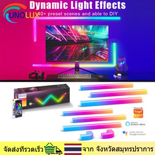 UNOLUX แบ็คไลท์ทีวี LED ไฟติดผนัง 6 ชิ้น RGB 16 ล้านสี ตกแต่งห้องคอม ไฟติดกำแพง ไฟ rgb ติดห้อง