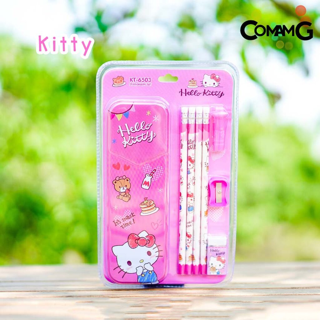 ชุดเครื่องเขียน ชุดเซ็ตดินสอ+ยางลบ+กบเหลา+กล่องดินสอ+ปลอกดินสอ ลายการ์ตูน พร้อมส่ง MT - รูปที่ 6