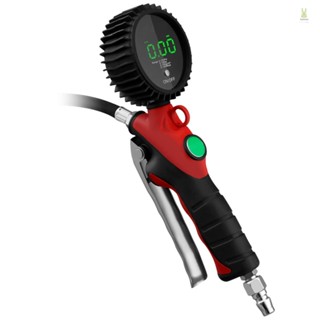 FLT High Accuracy LED Backlight Display Tire Inflating Gauge Digital Display Tyre Inflatable  Tire Inflator with LED Digital Pressure Gauge 180bar Pressure LiFLTed