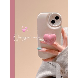 เคสโทรศัพท์มือถือนิ่ม กันตก ลายหัวใจ สามมิติ สร้างสรรค์ สีชมพู สําหรับ Apple Iphone 14promax 13 13promax 12 14pro 11 7 8