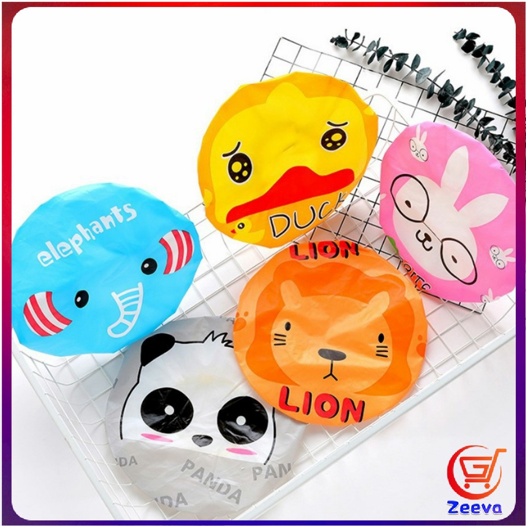 Zeeva หมวกคลุมผมอาบน้ำ กันน้ำ ลายการ์ตูนน่ารัก   Shower Cap Kids - รูปที่ 3