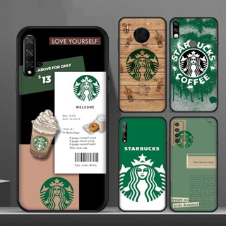 Huawei P10 Lite P 20 Lite P20 Pro P30 Pro P30 Lite โลโก้ Starbucks กันกระแทก เคสโทรศัพท์ ซิลิโคนนิ่ม สีดํา