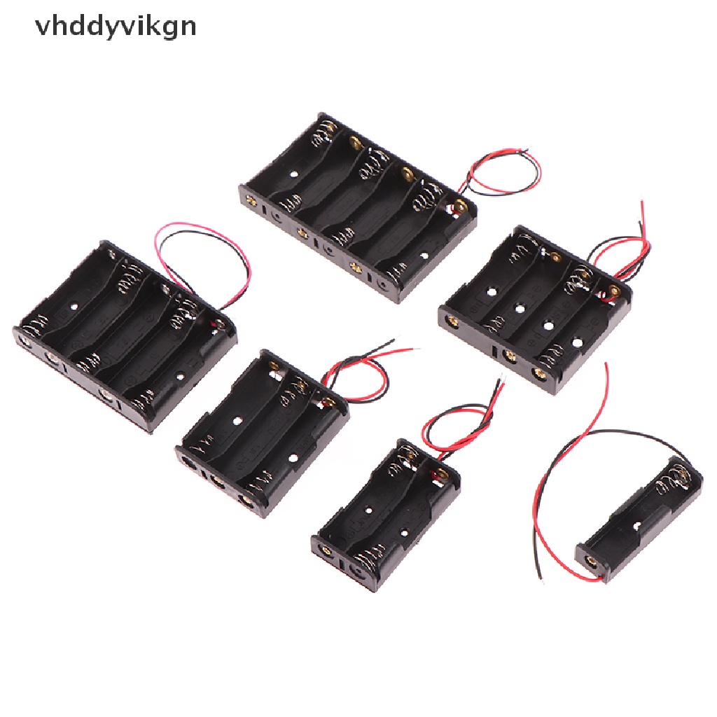 Vhdd กล่องเคสพลาสติก ขนาดมาตรฐาน AA/18650 พร้อมสายไฟ 3V สีดํา TH