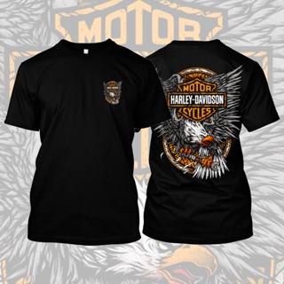 ขายเสื้อยืด พิมพ์ลาย Motorsport Harley Eagle Davidson พรีเมี่ยม ไซซ์ใหญ่ 4XL 5XL（S-5XL）