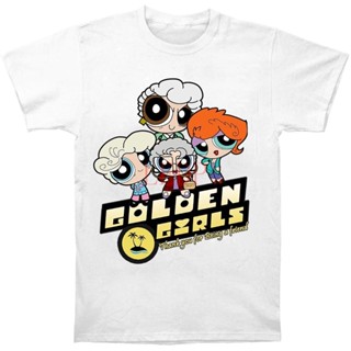 เสื้อยืดแขนสั้นGolden Powerpuff Girls Dorothy Rose Blanch Sophia เสื้อยืดผู้ชายS-5XL