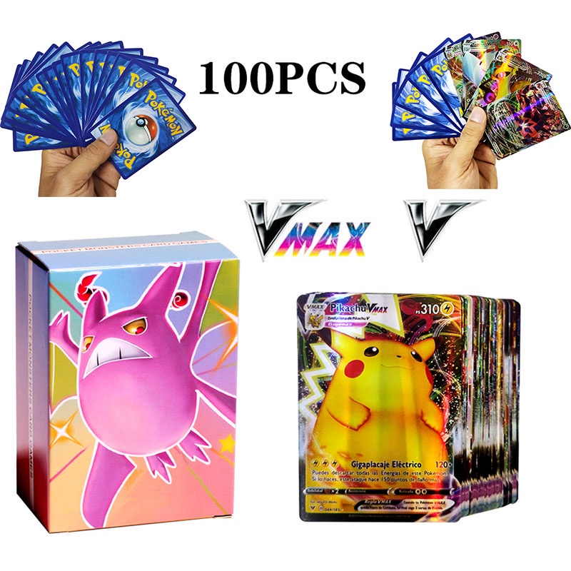 การ์ดโปเกมอน 70 Vmax+30 Vstar การ์ดโปเกมอนภาษาอังกฤษ TAKARA TOMY การ์ดสะสม Booster Box Shining การ์ดเกมไม่มีซ้ํา