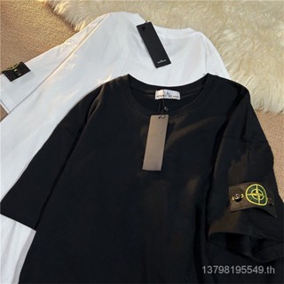 เสื้อยืดลําลอง คอกลม แขนสั้น พิมพ์ลาย STONE ISLAND STONE ISLAND ทรงหลวม สีพื้น สไตล์สตรีท สําหรับผู้ชาย และผู้หญิง