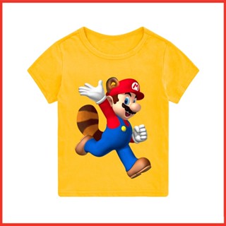 ใหม่ เสื้อยืดแขนสั้นลําลอง ผ้าฝ้าย พิมพ์ลาย Super Mario Bros แฟชั่นสําหรับเด็กผู้ชาย ผู้หญิง อายุ 3-15 ปี 2023