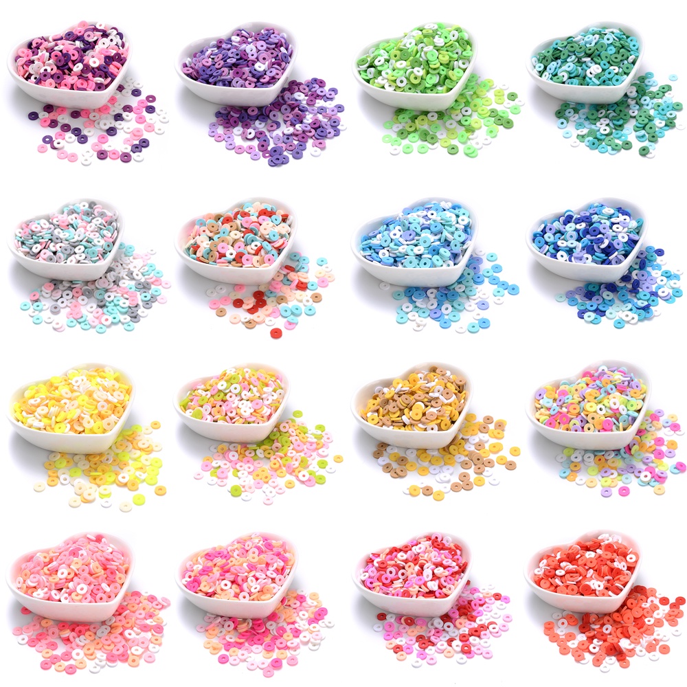 ลูกปัดดินโพลิเมอร์ ทรงกลม แบน คละสี 6 มม. สําหรับทําเครื่องประดับ สร้อยข้อมือ สร้อยคอ DIY 330 ชิ้น ต่อล็อต