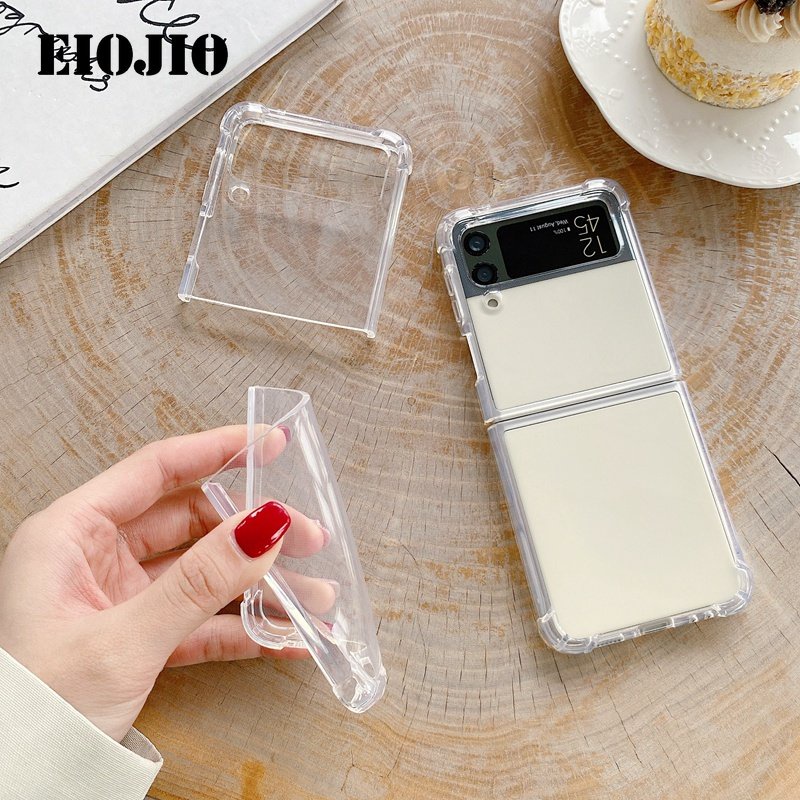 เคสโทรศัพท์แบบนุ่มโปร่งใสสําหรับ Samsung Flip6 5 4 3 ZFlip 4 z Flip7 Flip7FE Anti-fall TPU Soft Clear Cover