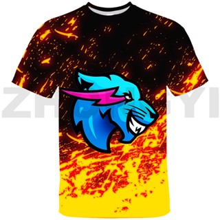เสื้อยืดลําลอง แขนสั้น พิมพ์ลายกราฟิก Mr Wolf Beast Lightning Cat 3D โอเวอร์ไซซ์ สําหรับเด็กผู้ชาย ผู้หญิง
