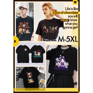 Anime Demon Slayer Tshirt Men Oversize Couple Plus Size Tops Cute T Shirts Women Short Sleeves Shirt_03