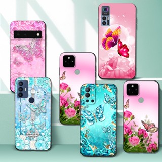 เคสโทรศัพท์มือถือ ซิลิโคนนิ่ม Tpu ลายผีเสื้อ สีดํา หลากสี สําหรับ TCL 20XE 205 20B L10 PRO 10L 10 lite