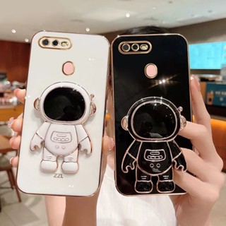 เคสโทรศัพท์มือถือแบบนิ่ม TPU กันกระแทก ลายนักบินอวกาศ พร้อมที่ตั้งวาง หรูหรา สําหรับ OPPO A3s A5s AX5 AX5S AX7 A7 A8 A5 A9 A31 2020 A11 A12 A12e A15 A15s A16 A16s A16k A17