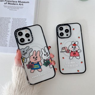 【Bunny Konbini】casetify เคสโทรศัพท์มือถืออะคริลิค แม่เหล็ก ลายตัวอักษร สําหรับ iPhone 14 Pro MAX 11 12 13 Pro MAX 14 Plus