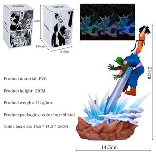 ฟิกเกอร์โมเดล Dragon Ball Z LED โคมไฟ Goku Son Gokou VS Piccolo Pvc ของเล่นสําหรับเด็ก