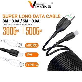 สายชาร์จ VIAKING รุ่น SC011 กระแสไฟชาร์จ 5V 3A รองรับการ ชาร์จเร็ว สายยาว 3เมตร 5เมตร สายชาร์จโทรศัพท์