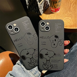 เคสโทรศัพท์มือถือ ซิลิโคน บาง ลายเสือ HELLO Snoopy ใส่สบาย สีดํา สําหรับ Iphone 13 14promax 11 13mini XR XS 7 8Plus