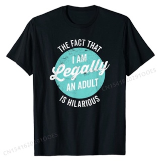 เสื้อยืดผ้าฝ้าย พิมพ์ลาย Im Legally An Adult Is Hilarious Funny 18th Birthday สําหรับผู้ชาย