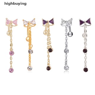 [highbuying] แหวนเหล็ก รูปโบว์ เครื่องประดับแฟชั่น สําหรับเจาะสะดือ ร่างกาย พร้อมส่ง