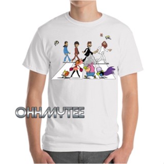 เสื้อยืดแขนสั้นCartoon network  MOjo jojo and The Powerpuff Girls mens 100% cotton round neck short -sleeved T-shirtS-5