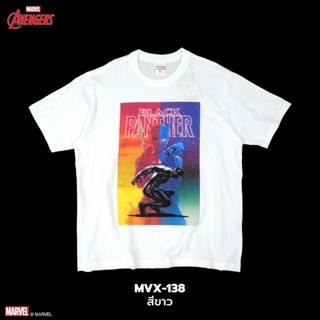 Power 7 Shop เสื้อยืดการ์ตูน มาร์เวล Black Panther ลิขสิทธ์แท้ MARVEL COMICS  T-SHIRTS (MVX-138)