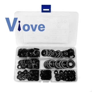 340PCS M3M4M M6M8M10M12 Plum Blossom Hole Retain Ring Bear Clip 65 Mn Steel Star Lock Locking Washer Assortment Kit