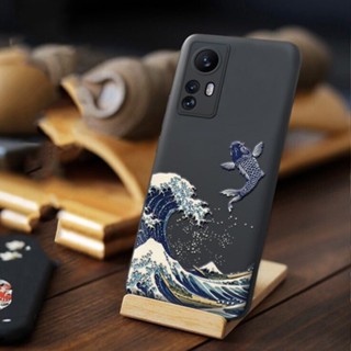 เคส Xiaomi 13 Case Mi 13 Pro โทรศัพท์มือถือ ลายคลื่นคานางาวะ ปลาคาร์พ แมว 3D สําหรับ Mi 13 Lite