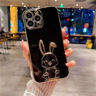 เคสโทรศัพท์ซิลิโคน TPU แบบนิ่ม ลายกระต่ายน่ารัก พร้อมขาตั้ง สําหรับ RedMi Note 9 5G 4G 8Pro 8 7 7Pro 5