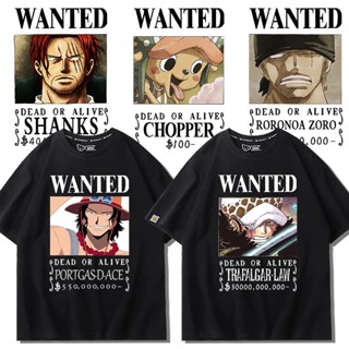 ปัจจุบัน ●เสื้อยืดแขนสั้นอะนิเมะ One Piece ใหม่ Ace เสื้อผ้าแขนสั้นเสื้อยืดอินเทรนด์