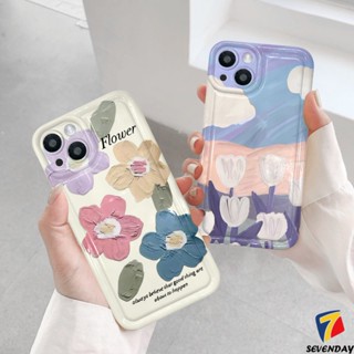 เคสโทรศัพท์มือถือแบบนิ่ม Tpu กันกระแทก ลายภาพวาดสีน้ํามัน รูปดอกทิวลิป สําหรับ Xiaomi Redmi 9A 9T 10 9C NFC A1 10A Redmi Note 11 9 11s 10 10s Note9 Note10s Note10 Note11