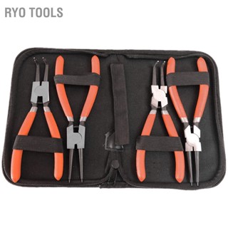 Ryo Tools 4 ชิ้นชุดคีมแหวนยึดแหวนยึดตัวยึดตามหลักสรีรศาสตร์เครื่องมือมืออุตสาหกรรม