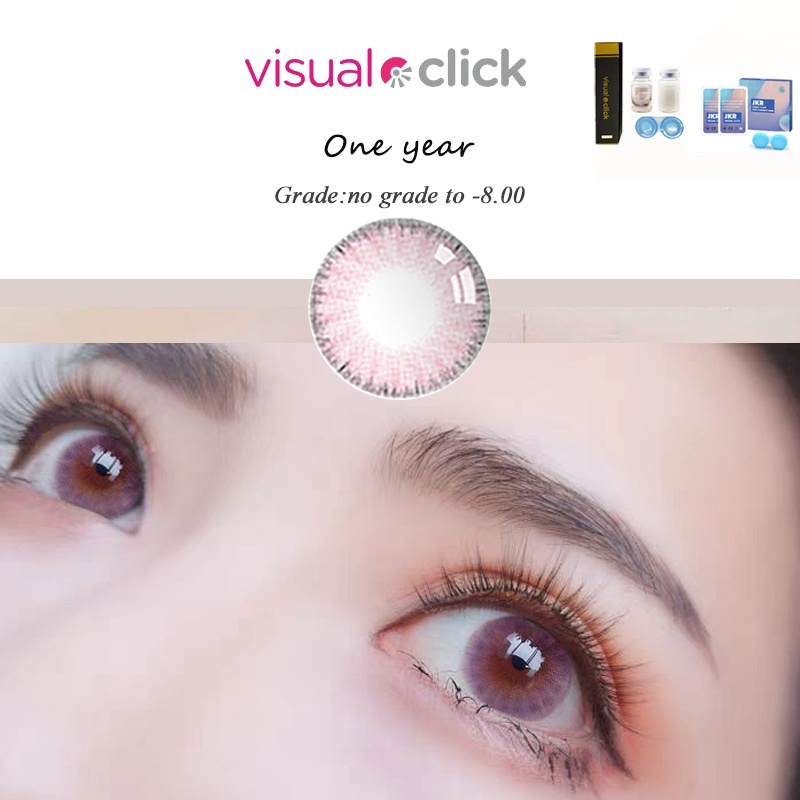 [ปกติถึง -8.00] คอนแทคเลนส์ แบบไล่โทนสีธรรมชาติ สีชมพู สีดํา สีเทา สําหรับแต่งหน้า 1 ปี 1 คู่