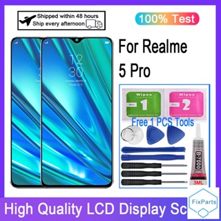 อะไหล่หน้าจอสัมผัสดิจิทัล LCD แบบเปลี่ยน สําหรับ Realme 5 Pro RMX1971