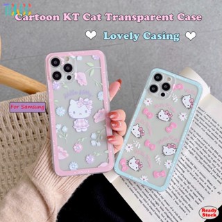 เคสโทรศัพท์มือถือแบบนิ่ม TPU ใส กันกระแทก ลายการ์ตูนแมว KT น่ารัก สําหรับ Samsung Galaxy S23 Ultra S22 S21 Plus Ultra S21 FE S20FE