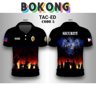 Security เสื้อยืดทรงโปโล แขนสั้น พิมพ์ลายระเหิด 3D แฟชั่นฤดูร้อน