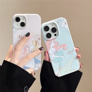 เคสโทรศัพท์มือถือแบบแข็ง บางมาก ลายการ์ตูนเจ้าหญิงดิสนีย์ นางเงือก อลิซ 360 องศา สําหรับ iPhone 14 13 12 11 Pro Max 14promax