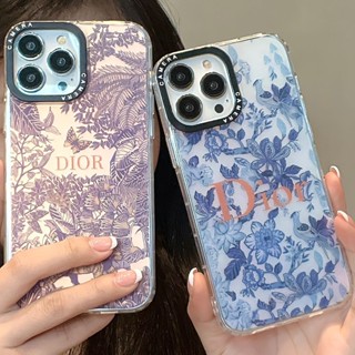 เคสโทรศัพท์มือถือแบบนิ่ม ใส กันกระแทก ลายดอกไม้ D สองชั้น สําหรับ Iphone 14 14promax 13 12 11