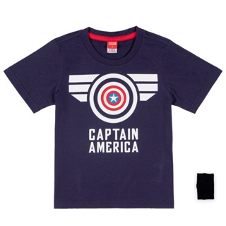 Marvel Boy Captain America T-shirt - เสื้อยืดเด็ก กัปตันอเมริกา แถมปลอกแขน สินค้าลิขสิทธ์แท้100% characters studio_03