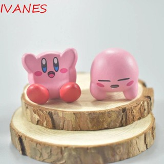 IVANES Collection Action Figure Cartoon Chef with Spoon Star Kirby Decorate Dolls Mini Model Toys Kawaii Figure Doll Kids Gifts Kirby Figure