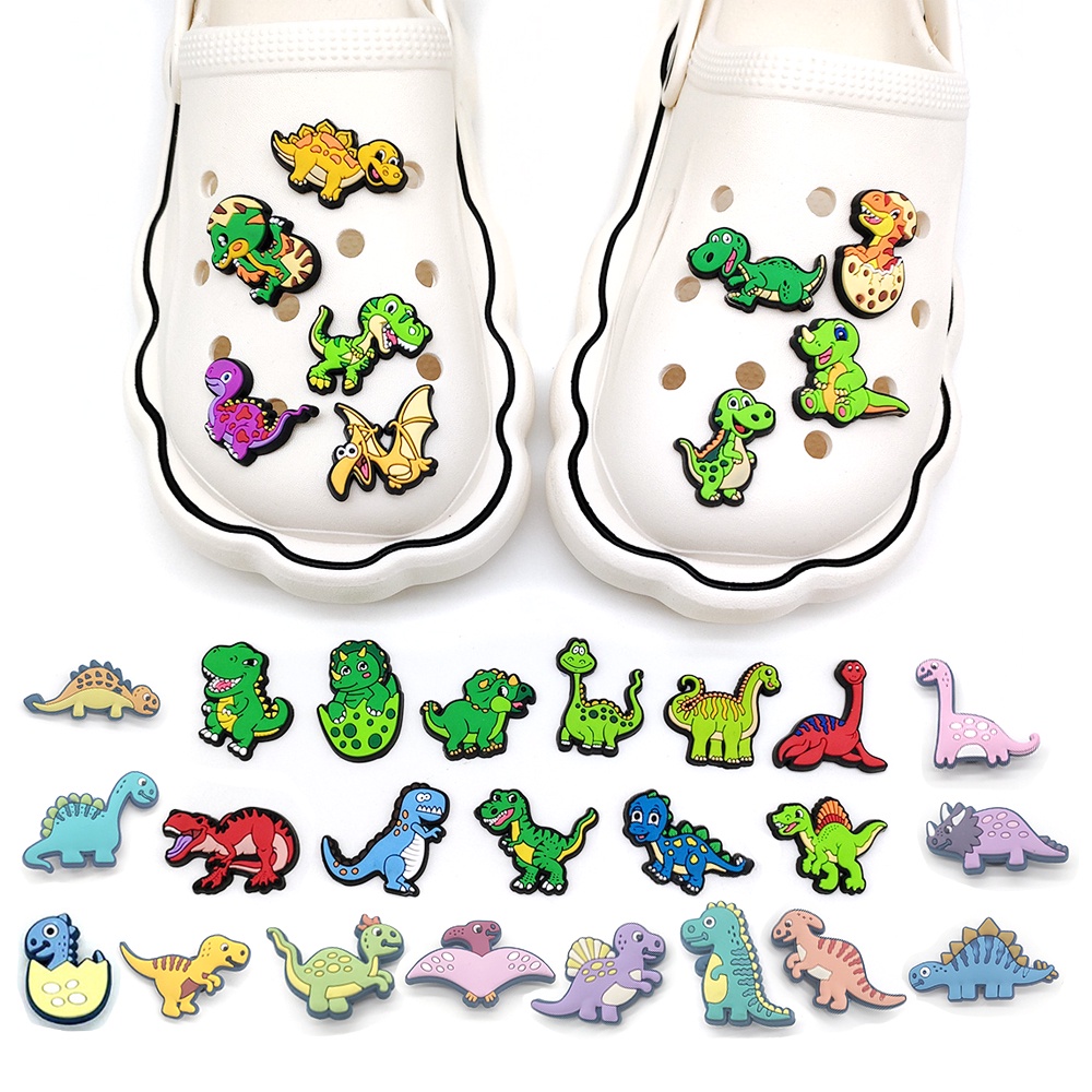 ร้อน 1 ชิ้นไดโนเสาร์เครื่องประดับเดิม jibbitz crocs จระเข้รองเท้าเครื่องประดับอุดตันรองเท้า DIY ขาตกแต่งสุขภาพเด็กของขวัญ