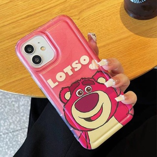 เคสโทรศัพท์มือถือซิลิโคน TPU ใส แบบนิ่ม ลายหมีสตรอเบอร์รี่ กันกระแทก สําหรับ IPhone 14 13 11 12 Pro XS Max X XR 7+ 8 Plus