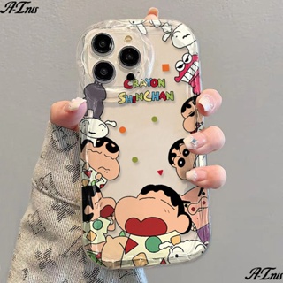 ✅เคสโทรศัพท์มือถือแบบนิ่ม ใส กันกระแทก ลายการ์ตูนชินจัง สําหรับ iPhone 14 13promax 12 11 7 8p xs r