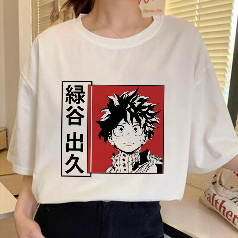 เสื้อยืดแขนสั้นเสื้อยืด ผ้าฝ้ายแท้ 100% พิมพ์ลายกราฟิก My Hero Academia Boku No Hero Academia แฟชั่น