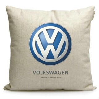 Volkswagen LOGO Pillow Car Shop Custom Gift Decoration Pillow CC Arteon Variant Touareg FOX AMEO POLO ID.3 JETTA GOLF PASSAT TAIGO TIGUAN Scirocco Caravelle Car Seat Lumbar Support Breathable Cushion