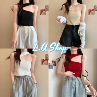 L.A Shop ​​พร้อมส่ง เสื้อกล้ามไหมพรมเก๋ๆ เว้าด้านหน้าเท่มากใส่แล้วเซ็กซี่มาก "0161-1"