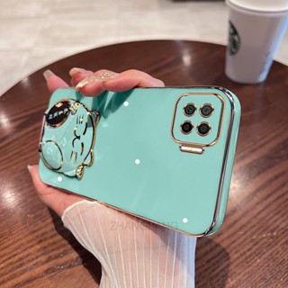 เคสโทรศัพท์มือถือ TPU นิ่ม ขอบตรง ลายแมวน่ารัก 3D สําหรับ oppo a73 4g a93 4g f17 f17 pro reno 4f