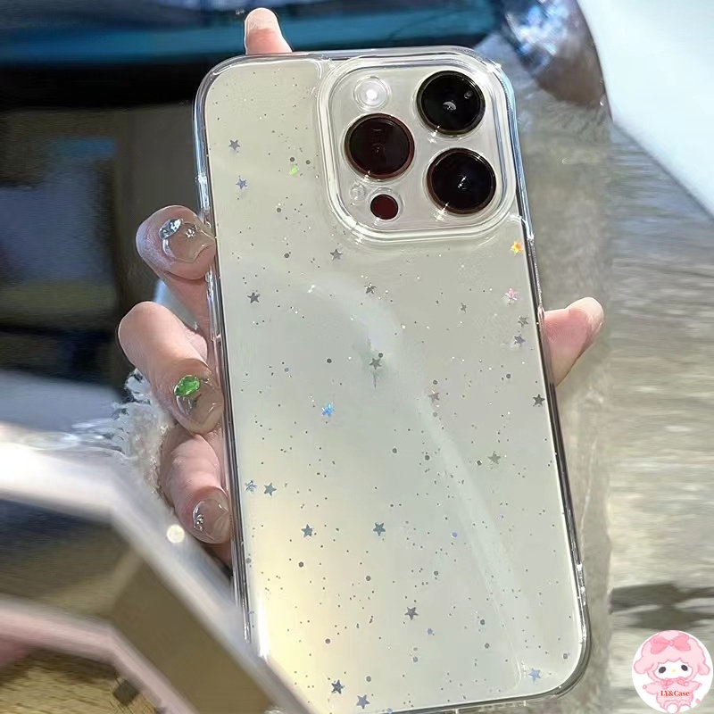 เคสโทรศัพท์มือถือ TPU นิ่ม แบบใส ประดับเลื่อม กลิตเตอร์ ฟอยล์สีทอง วิบวับ สําหรับ IPhone16 Pro Max16 Plus 15 Pro Max 14 Pro Max 13 12 11 Pro Max X XS XR 8 7 Plus