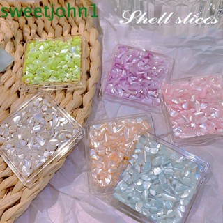 Sweetjohn แชมเป๋าฮื้อ 3D ฤดูใบไม้ผลิ ฤดูร้อน อุปกรณ์เสริม สําหรับตกแต่งเล็บ DIY