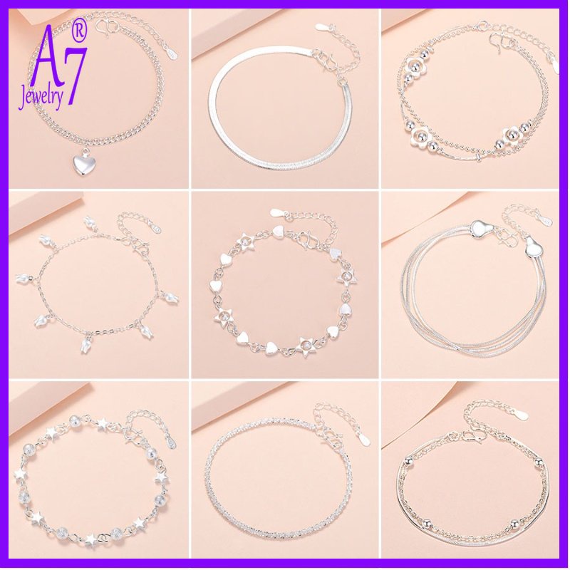A7| สร้อยข้อเท้าเงิน S925 อเนกประสงค์ แฟชั่นสําหรับผู้หญิง